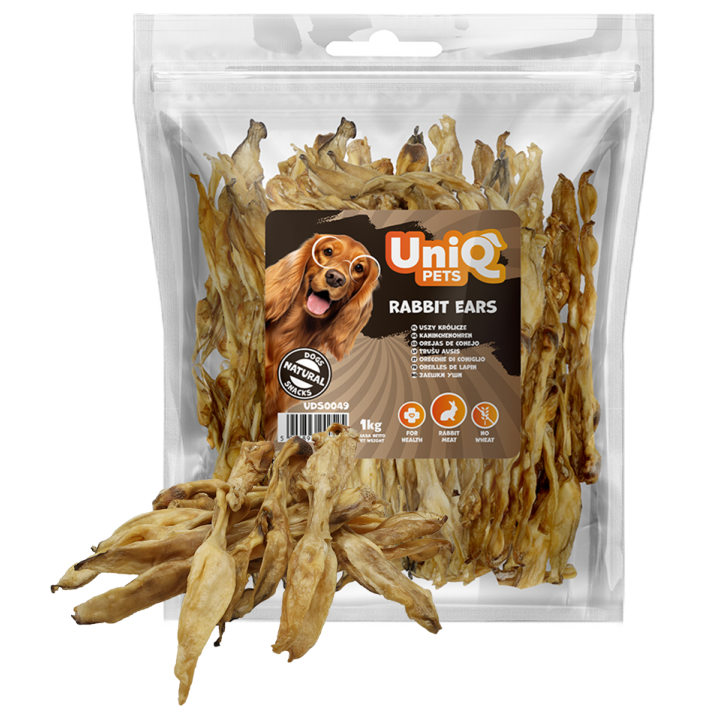 Uszy królicze przysmaki dla psa 1000g UNIQ PETS