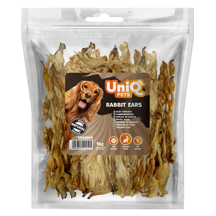 Uszy królicze przysmaki dla psa 1000g UNIQ PETS