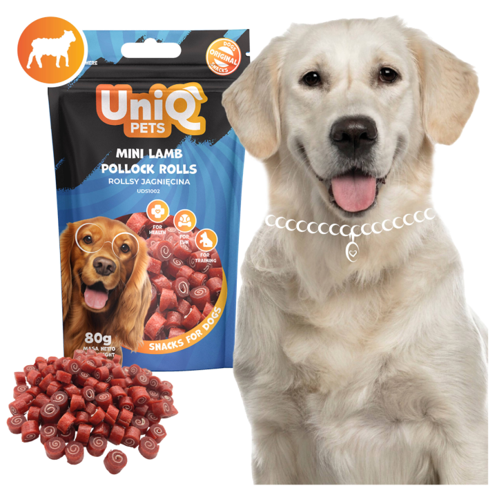 UNIQ PETS Przysmak dla psa rollsy jagnięcina 80g