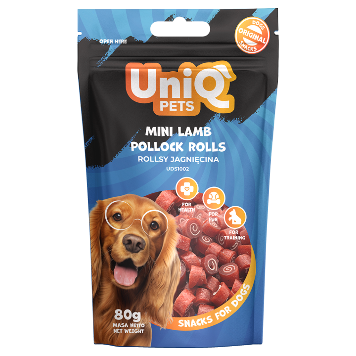 UNIQ PETS Przysmak dla psa rollsy jagnięcina 80g