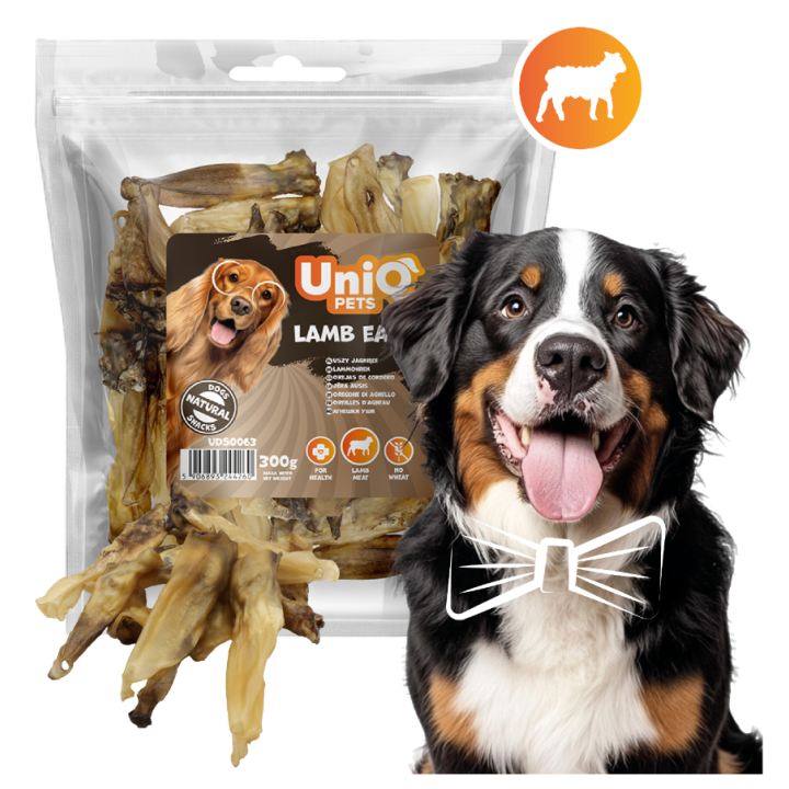 Uszy jagnięce dla psa 300g naturalne przysmaki dla psa Uniq Pets