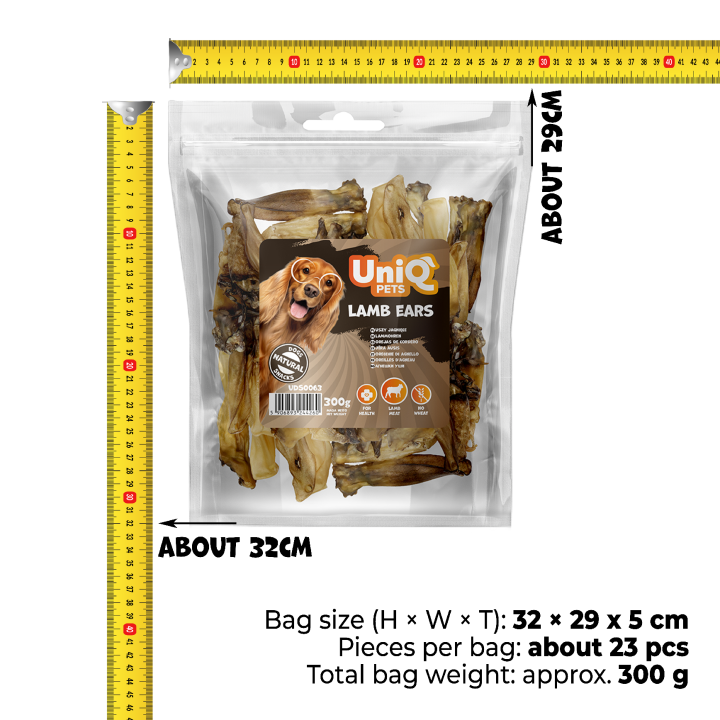 Uszy jagnięce dla psa 300g naturalne przysmaki dla psa Uniq Pets