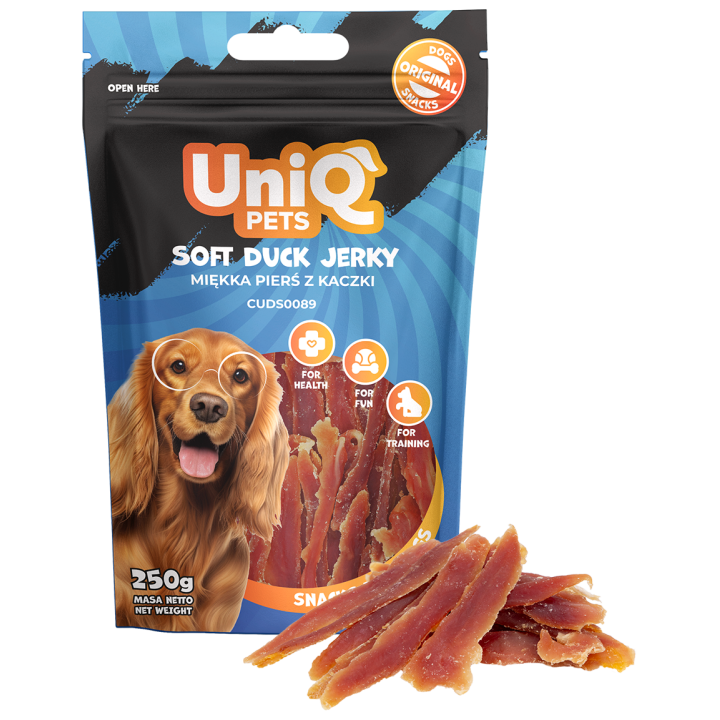 Pierś z kaczki dla psa naturalne przysmaki dla psa 250g Uniq Pets