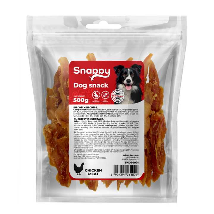 Przysmaki dla psa płatki z kurczaka 500g - naturalny przysmak z kurczaka SNAPPY