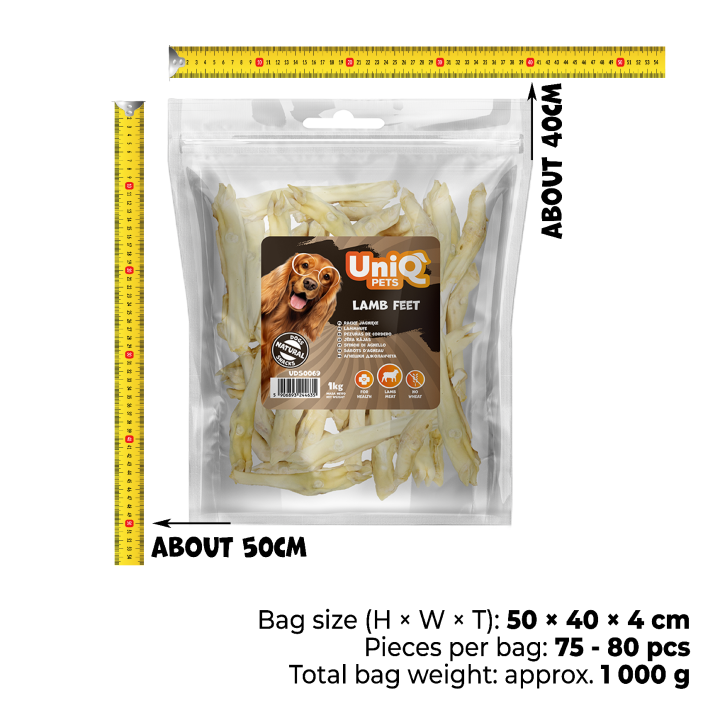 Racice jagnięce naturalne przysmaki dla psa 1kg UNIQ PETS