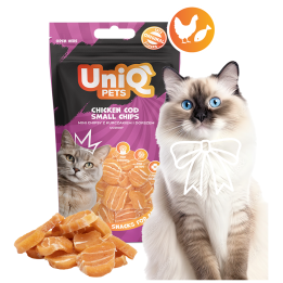 UNIQ PETS PRZYSMAKI DLA KOTA MIMI 50g mini chipsy z kurczakiem i dorszem