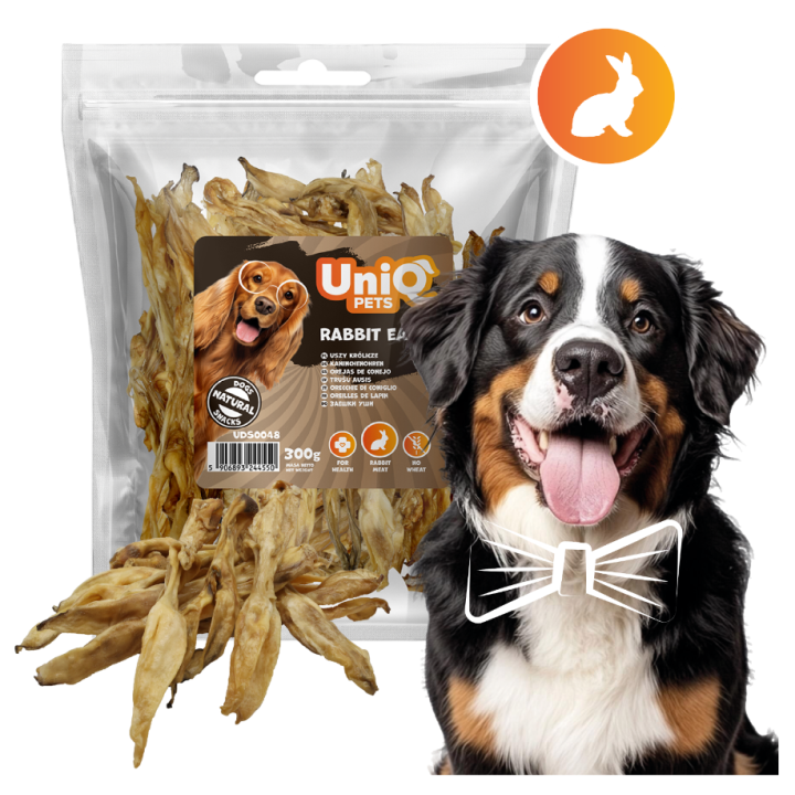 Uszy królicze naturalne przysmaki dla psa 300g UNIQ PETS