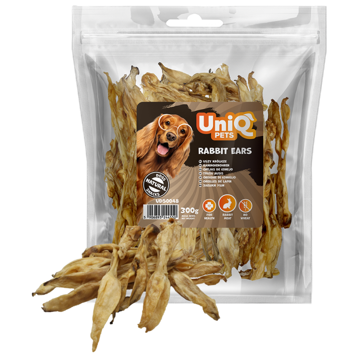 Uszy królicze naturalne przysmaki dla psa 300g UNIQ PETS