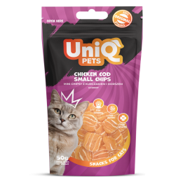 UNIQ PETS PRZYSMAKI DLA KOTA MIMI 50g mini chipsy z kurczakiem i dorszem