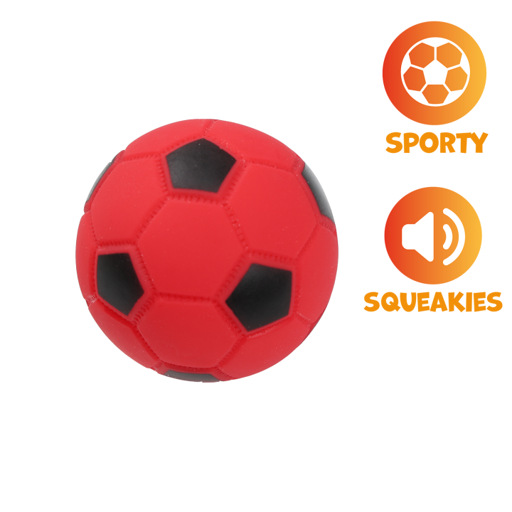UNIQ PETS zabawka dla psa winylowa piłka soccer z piszczałką 9cm