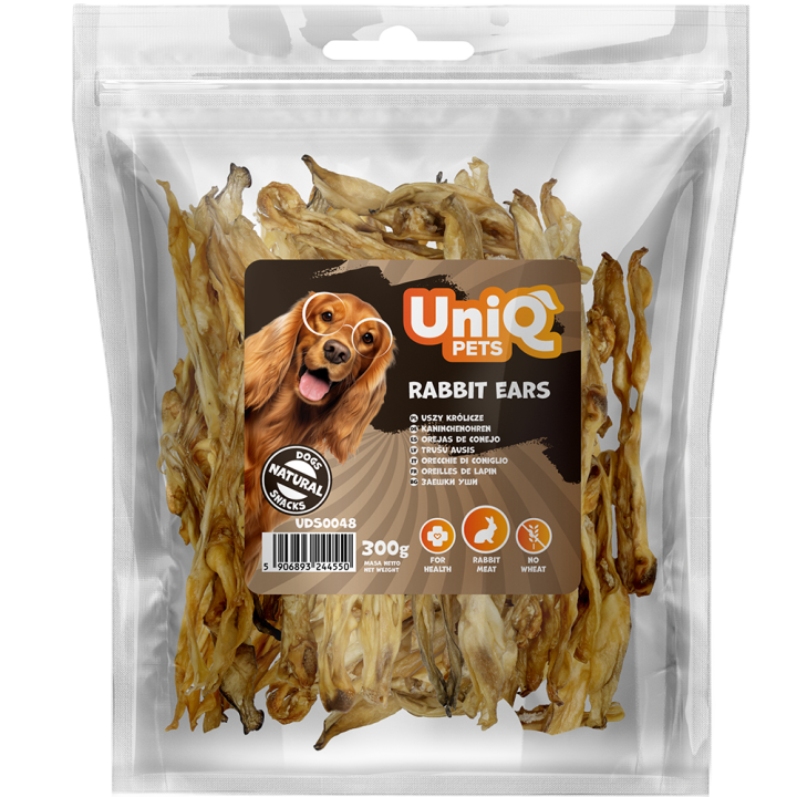 Uszy królicze naturalne przysmaki dla psa 300g UNIQ PETS