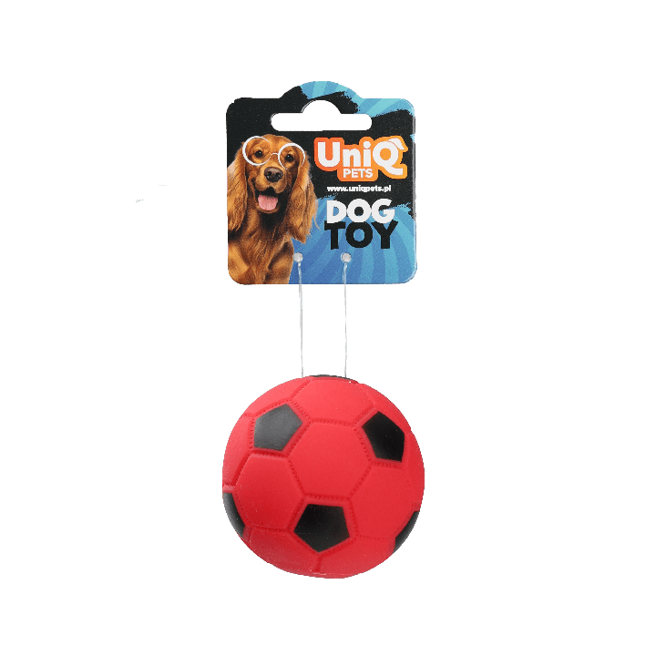 UNIQ PETS zabawka dla psa winylowa piłka soccer z piszczałką 9cm