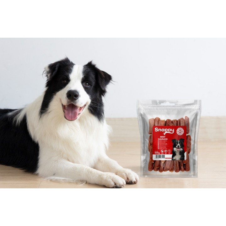 Przysmaki dla psa kielbaski wolowina dla psa 500g SNAPPY