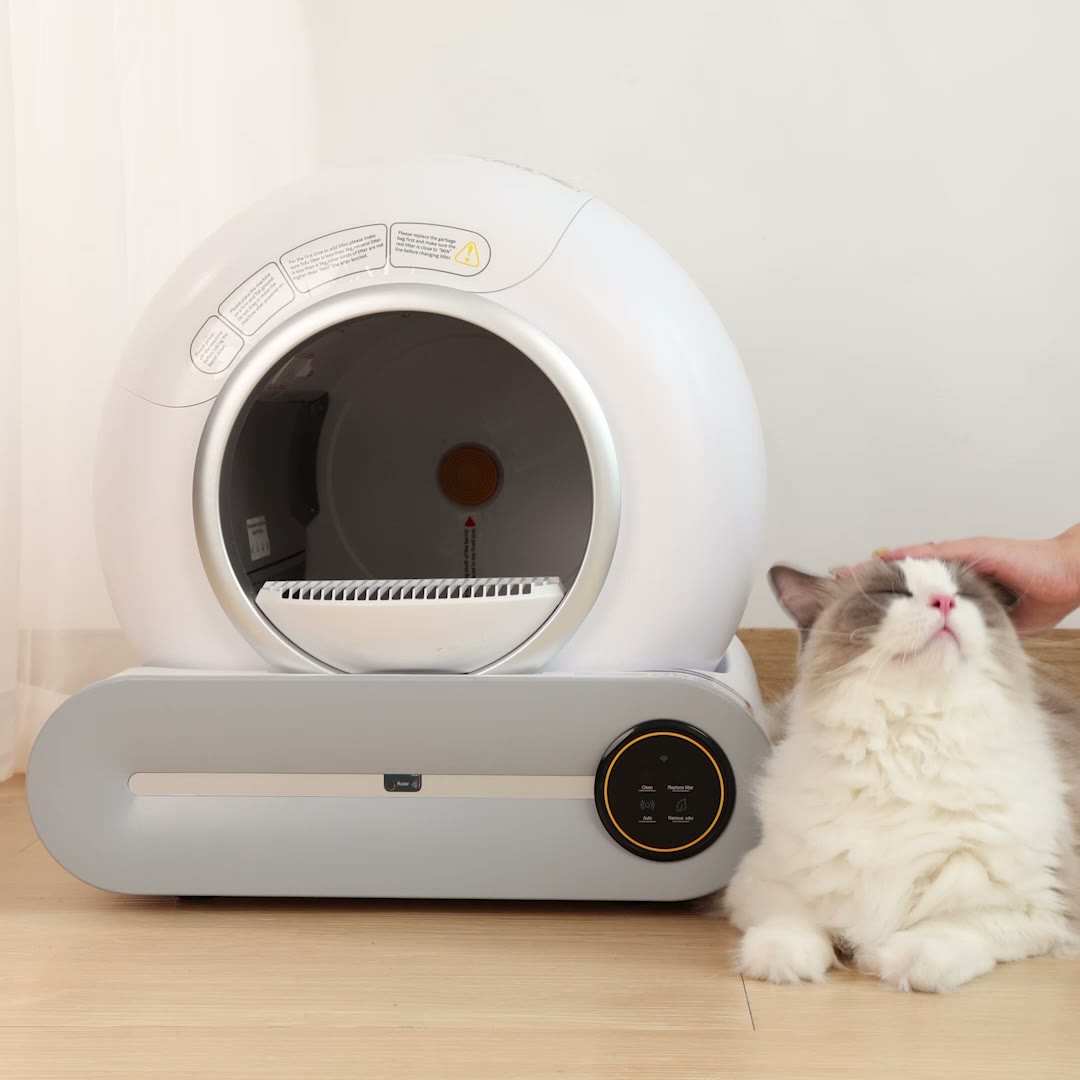 Kuweta dla kota automatyczna 65L UNIQ PETS ROCKETCLEAN — wideo